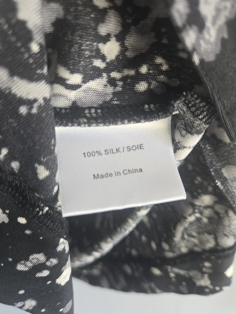 Tory Burch Black and White Splatter-Print Midi Shirt Dress 100% SILK Size Small